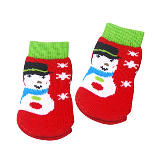 ABOOFAN 4 Stück Kleine Hundesocken Weihnachtshundeschuhe Hundeweihnachtssocken Hundesocken Für Hunde Hundezehengriffe Weihnachtskatzensocken Socken Für Katzen Warmer Gürtel Haustier von ABOOFAN