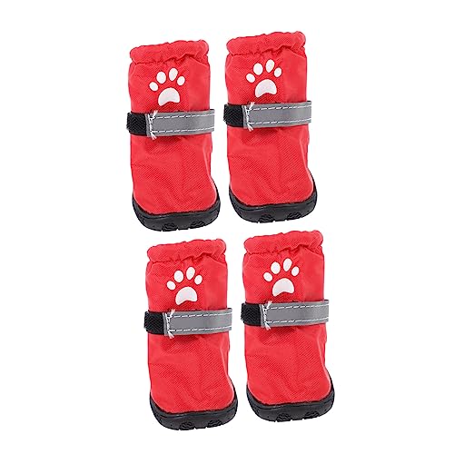 ABOOFAN 4 Stück Regenstiefel Für Haustiere Stiefel Für Hunde Regenhundeschuhe Hunderegenstiefel Für Mittelgroße Hunde Reflektierende Hundeschuhe Hundestiefel Hündchen Der Hund Polyester von ABOOFAN