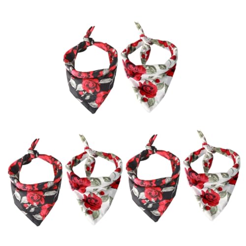 ABOOFAN 6 Hunde- - Kariertes Bandana Welpenhalsband hochzeitsdeko weihnachtsdeko Hundehalsband Haustier-Halsband- Speichel Krawatte Geschenk Kleidung Rose von ABOOFAN