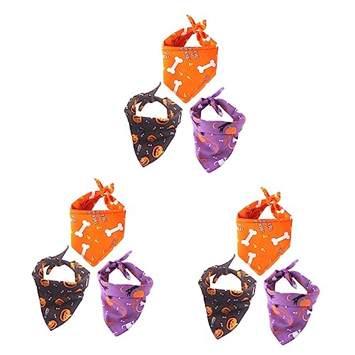 ABOOFAN 9 STK Halloween-hundebandanas Reflektierender Hundeschal Reflektierendes Bandana Für Haustiere Welpe Haustier-Geister-lätzchen Jagdschal Hundeknochen Großer Hund Reisen Taschentuch von ABOOFAN