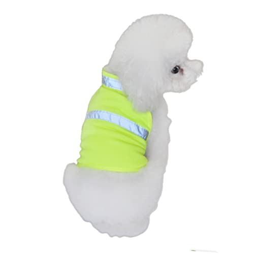 ABOOFAN Reflektierender Hundemantel Haustierkleidung Hundegeschirr Warnweste Für Hunde Gelbe Weste Welpenkleidung Kleiner Hundepullover Einstellbar Reflektorweste Jacke Arbeit Großer Hund von ABOOFAN