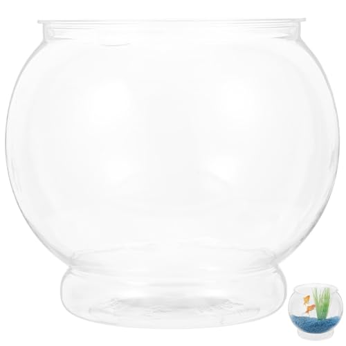 ABOOFAN Goldfischglas Behälter Für Seerosen Wasserpflanzenvase Tisch-goldfischbecken Blumenvase Aus Glas Aquariumvase Terrarium-pflanztopf Runder Das Haustier Büro Tragbar Plastikschüssel von ABOOFAN