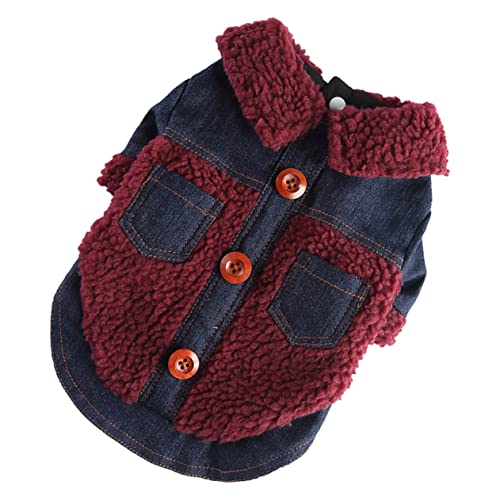 ABOOFAN Welpe Kleidung Für Haustiere Jacke Mit Reißverschluss Kapuzenpullover Kleidung Für Kleine Hunde Winterkleidung Für Hunde Kältebeständiges Kostü Hunde-Jeansjacke Polyester von ABOOFAN