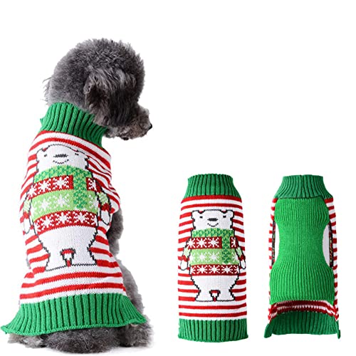 ABRRLO Weihnachten Hund Pullover Dog Sweater Hundepullover Haustier Hundepulli Warm Welpe Kleine Mittel Hunde（Bär-01，M） von ABRRLO