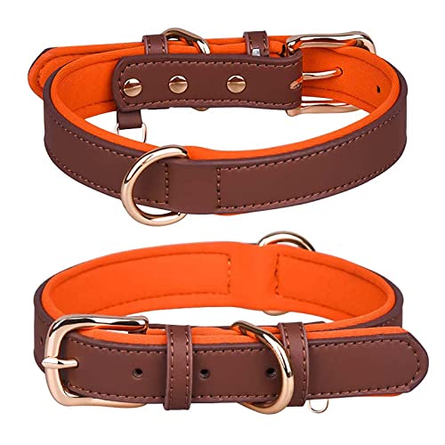 ABRRLO Hundehalsband Hund Halsbänder pet Dog Collar Halsband für Kleine Mittel Große Hund Komfortabel und Verstellbare（Braun L） von ABRRLO