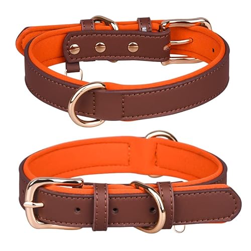 ABRRLO Hundehalsband Hund Halsbänder pet Dog Collar Halsband für Kleine Mittel Große Hund Komfortabel und Verstellbare（Braun S） von ABRRLO