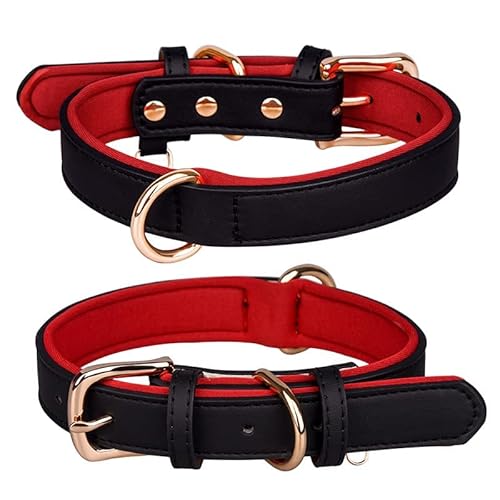 ABRRLO Hundehalsband Hund Halsbänder pet Dog Collar Halsband für Kleine Mittel Große Hund Komfortabel und Verstellbare(Schwarz L) von ABRRLO