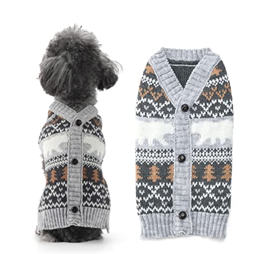 ABRRLO Weihnachten Hund Pullover Dog Sweater Hundepullover Haustier Hundepulli Warm Welpe Kleine Mittel Hunde (M, Eisbär) von ABRRLO