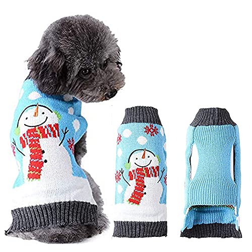 ABRRLO Weihnachten Hund Pullover Dog Sweater Hundepullover Haustier Hundepulli Warm Welpe Kleine Mittel Hunde (XS, Schneemann-B) von ABRRLO