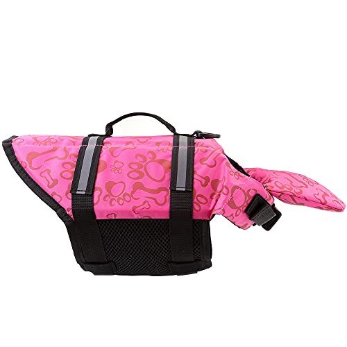 ACBungji Hunde Schwimmweste Float Coat Wassersport Schwimmhilfe Rettungsweste für Hunde Haustier Mit Griff und Reflektoren (S, Rosa) von ACBungji