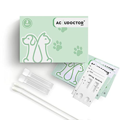 2 Accudoctor Giardien Schnelltest + Parvovirus Schnelltest CPV für Hunde Canine Parvovirose Parvoviren Giardia Tierärztliche Gesundheit Giardien Schnelltest Parvovirus Hund Dog Würmer Wurm durchfall von ACCUDOCTOR Check test