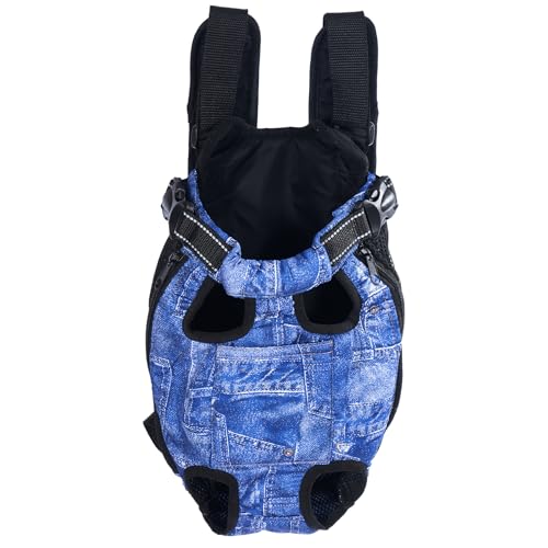 ACDOK Haustier-Tragerucksack, Haustier-Tragetaschen für Katzen oder Hunde, tragbare Welpen-Reisetasche, gemütlich, weich, für Welpen, Tragetaschen, Rucksäcke (Denim, Größe M, 1 Stück) von ACDOK