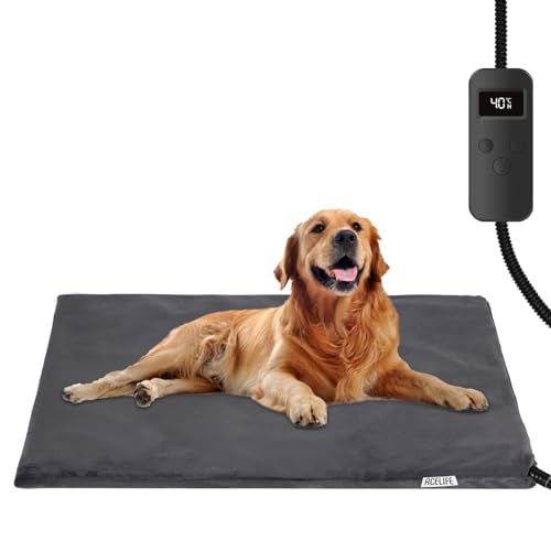 ACELIFE Haustier Heizkissen für Hund, Katze Heizmatte Timing & Temperatur Einstellbar Sicher Heizdecke Wärmematte Hundekissen Hundebett für Hundehütte Katzenhütte Kaninchen Haustier 45x70 cm von ACELIFE