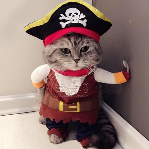 Hunde-Piratenkostüm, Haustier-Verkleidung, Cosplay-Party-Kostüm mit Hut, Hunde-Halloween-Kostüm, Hundekostüme, Kleine Bis Mittelgroße Hunde, Katzen, Kätzchen, Requisiten, von ACOGEDO