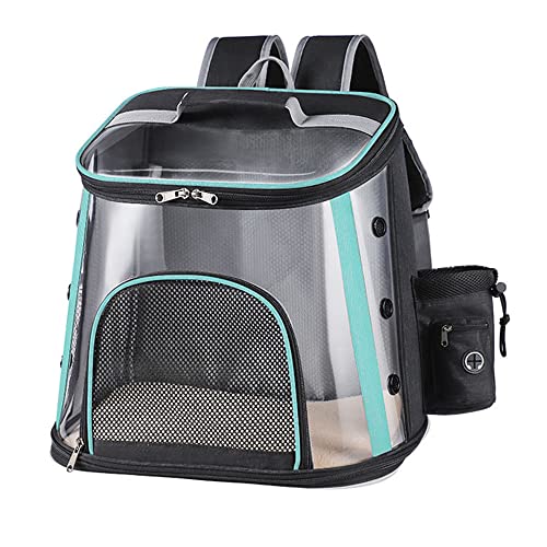 Haustier-Tragetasche Für Hunde Atmungsaktiv Transparent Für Welpen Katzen Rucksack Reisekäfig Transporttasche Für Welpen,Lake Blue,L von ACSUZ