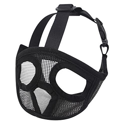 Haustierhund Maulzeln Verstellbare Atmungsaktive Hunde Mund Abdeckung Anti Rinde Biss Mesh Hunde Mund Mündung Maske Für Französische Bulldogge,Schwarz,XS von ACSUZ