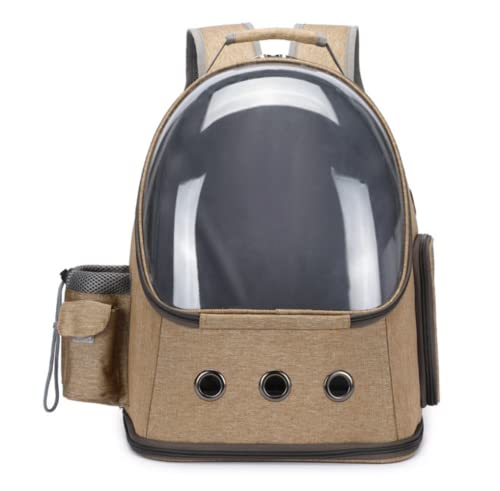 Katzenträger Rucksack Raumkapsel Blasen Atmungsaktiver Tragbarer Haustier Rucksack Katzen Kleiner Hundebecker Rucksack,Khaki von ACSUZ