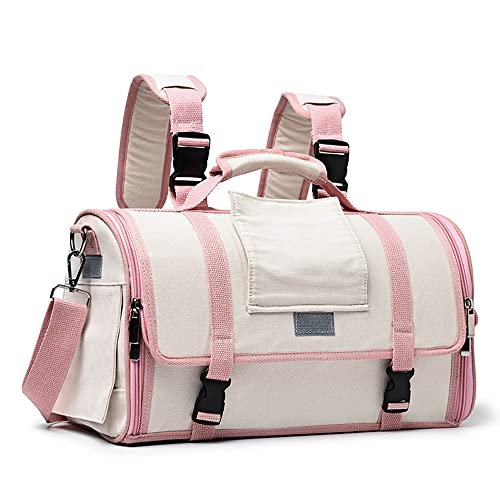 Reise Outdoor Tragbare Verpackung Zum Tragen Von Haustierbedarf Katzenbedarf Tasche Ausgehen Tragbarer Atmungsaktiver Haustierrucksack,Beige,S von ACSUZ