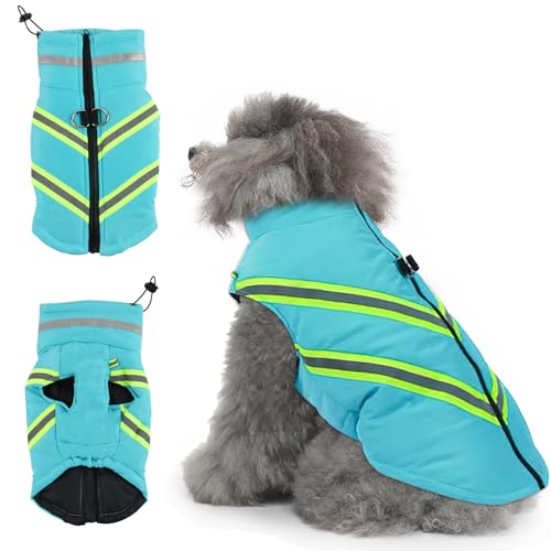 Hundemantel, ACTOYS Wasserdichter Hundemantel, Winter Warme Hundejacke, Hundemantel mit Geschirr, Reflektierend Winter Hundekleidung für Kleine und Mittlere Hunde von ACTOYS