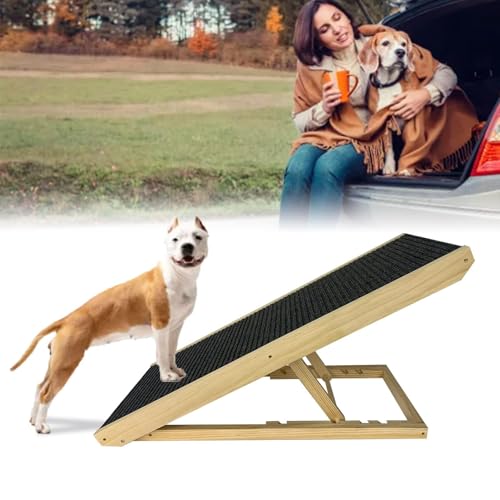 ACXIN Hunderampe 100cm Hundetreppe Höhenverstellbar Rampe Hund Auto Klappbar mit Anti-rutsch Einsatz Hundetreppe für Auto, Bett, Sofa, Kleine Hunde und Große Hunde von ACXIN