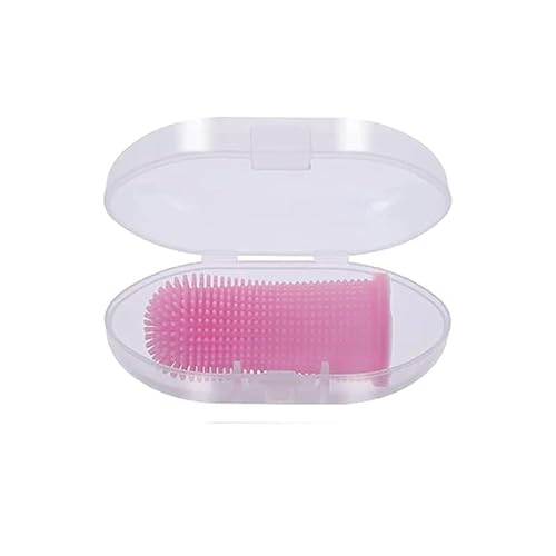 AD-BCrbgen Hundezahnbürste, Katzenzahnbürste, effektive Haustierzahnbürste for optimale Zahnpflege, Sorgen Sie for die Zahnhygiene Ihres Haustieres(Pink) von AD-BCrbgen