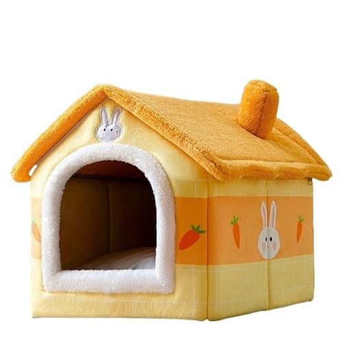 Faltbares Katzenbett, Haustier-Hundehaus, Katzenhaus, schlafender Hundezwinger, abnehmbares wärmendes Nest, geschlossenes Zelt, Höhle, Sofa, Heimtierbedarf (Color : Carrot Rabbit, Size : M(34x40x35c von AD-BCrbgen