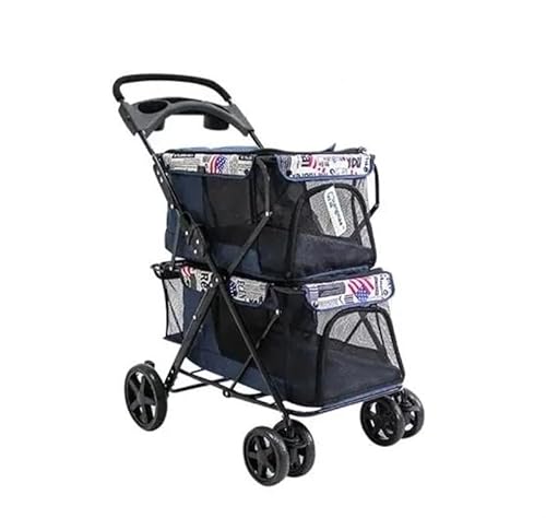 Haustier-Buggy for kleine Miniaturhunde und -katzen. Faltbarer Reisewagen mit Rädern. Leicht zu manövrieren und zu verstauen. Geeignet for verschiedene kleine Haustiere. Ideal for Spazierengehen und R von AD-BCrbgen