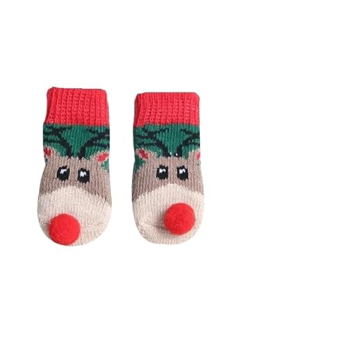 Hundesocken Weihnachten Hundesocken Anti-Kratzer Anti-Schmutz Anti-Rutsch-Fußabdeckung Hund Bixiong Hundeschuhe Katzenschuhe und Socken (Color : 11, Size : L) von AD-BCrbgen