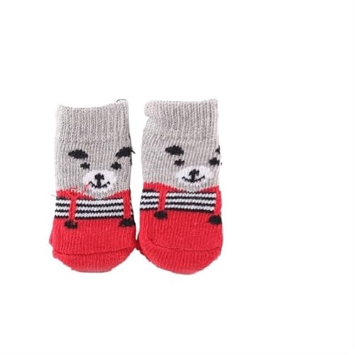 Hundesocken Weihnachten Hundesocken Anti-Kratzer Anti-Schmutz Anti-Rutsch-Fußabdeckung Hund Bixiong Hundeschuhe Katzenschuhe und Socken (Color : 16, Size : L) von AD-BCrbgen