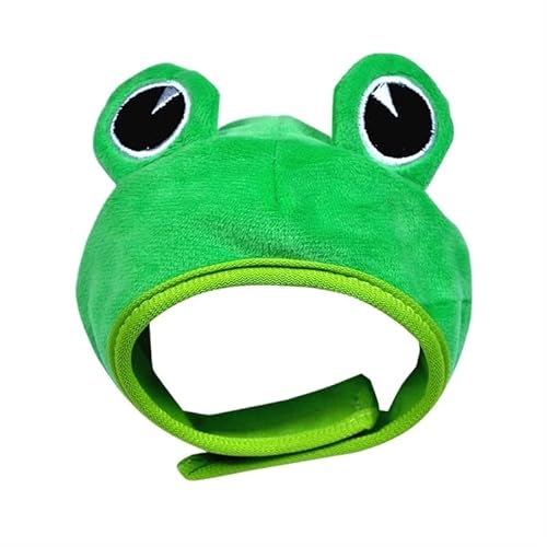 Lustige Mütze for Katze, niedliche Krabbe, Haustiermütze, Welpe, Katze, Kostüm, Weihnachten, warme Kopfbedeckung, Hundemützen, schöner Stil (Color : Big-Eyed Frog, Size : M) von AD-BCrbgen