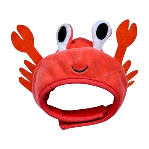 Lustige Mütze for Katze, niedliche Krabbe, Haustiermütze, Welpe, Katze, Kostüm, Weihnachten, warme Kopfbedeckung, Hundemützen, schöner Stil (Color : Crab, Size : M) von AD-BCrbgen