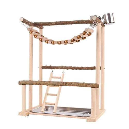 Papageiensitzstange aus Holz, Sittichsitzstange, kleines Papageienspiel, einfaches Papageienspielgestell, Vogelspiel-Fitnessstudio, Spielzeug for kleine und mittelgroße Papageien, Nymphensittiche, Blu von AD-BCrbgen