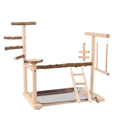 Papageiensitzstange aus Holz, Sittichsitzstange, kleines Papageienspiel, einfaches Papageienspielgestell, Vogelspiel-Fitnessstudio, Spielzeug for kleine und mittelgroße Papageien, Nymphensittiche, Blu von AD-BCrbgen