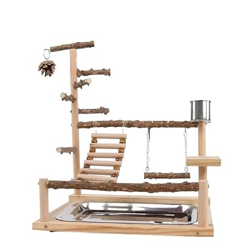 Papageiensitzstange aus Holz, Sittichsitzstange, kleines Papageienspiel, einfaches Papageienspielgestell, Vogelspiel-Fitnessstudio, Spielzeug for kleine und mittelgroße Papageien, Nymphensittiche, Blu von AD-BCrbgen