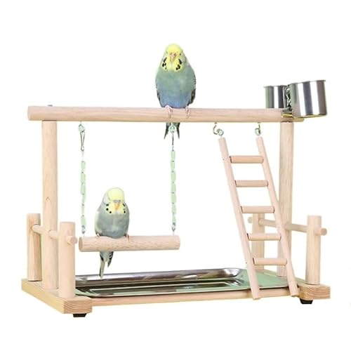 Papageiensitzstange aus Holz, Sittichsitzstange, kleines Papageienspiel, einfaches Papageienspielgestell, Vogelspiel-Fitnessstudio, Spielzeug for kleine und mittelgroße Papageien, Nymphensittiche, Blu von AD-BCrbgen