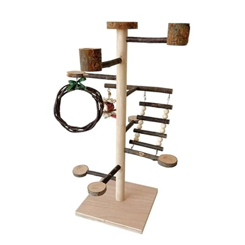 Papageiensitzstange aus Holz, Sittichsitzstange, kleines Papageienspiel, einfaches Papageienspielgestell, Vogelspiel-Fitnessstudio, Spielzeug for kleine und mittelgroße Papageien, Nymphensittiche, Blu von AD-BCrbgen