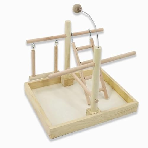 Papageiensitzstange aus Holz, Sittichsitzstange, kleines Papageienspiel, einfaches Papageienspielgestell, Vogelspiel-Fitnessstudio, Spielzeug for kleine und mittelgroße Papageien, Nymphensittiche, Blu von AD-BCrbgen