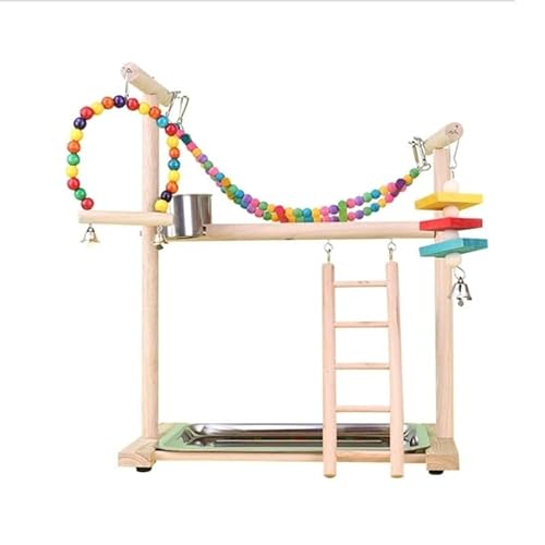 Papageiensitzstange aus Holz, Sittichsitzstange, kleines Papageienspiel, einfaches Papageienspielgestell, Vogelspiel-Fitnessstudio, Spielzeug for kleine und mittelgroße Papageien, Nymphensittiche, Blu von AD-BCrbgen