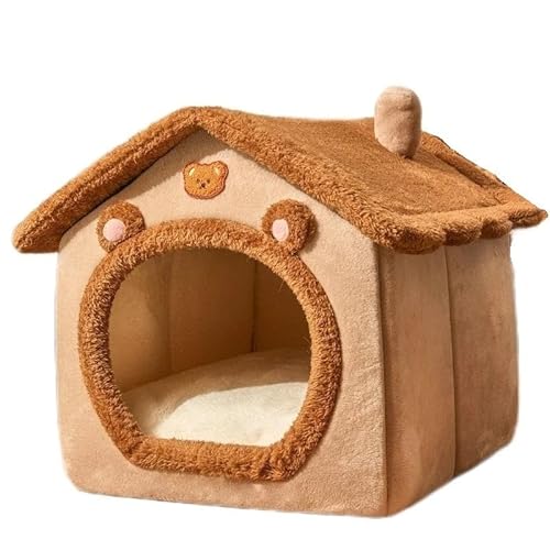 Tragbare Hundehütte, Haustierzaun-Schlupfhütte for Haustiere, Welpen, Kätzchen, Kaninchen, Haustierkiste for den Innenbereich, Katzenkäfige for den Innenbereich(BN,S-43x36x34cm) von AD-BCrbgen