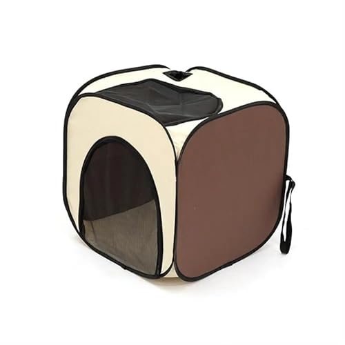 Tragbare Hundehütte, Haustierzaun-Schlupfhütte for Haustiere, Welpen, Kätzchen, Kaninchen, Haustierkiste for den Innenbereich, Katzenkäfige for den Innenbereich(Beige Coffee) von AD-BCrbgen