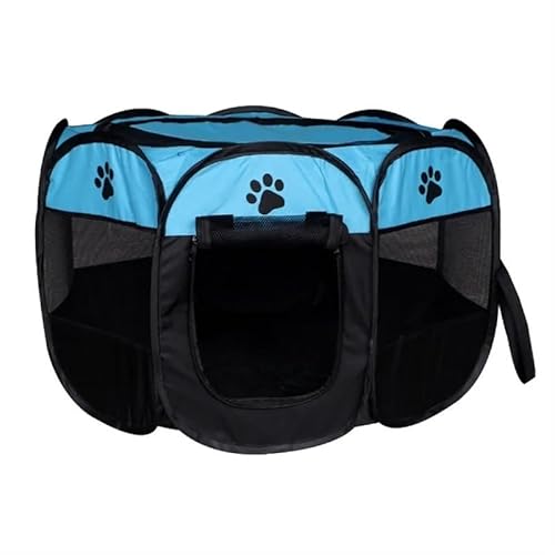 Tragbare Hundehütte, Haustierzaun-Schlupfhütte for Haustiere, Welpen, Kätzchen, Kaninchen, Haustierkiste for den Innenbereich, Katzenkäfige for den Innenbereich(Blue,91X91X58cm) von AD-BCrbgen