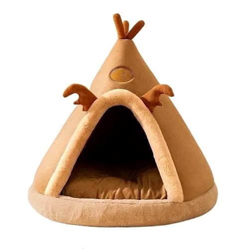 Tragbare Hundehütte, Haustierzaun-Schlupfhütte for Haustiere, Welpen, Kätzchen, Kaninchen, Haustierkiste for den Innenbereich, Katzenkäfige for den Innenbereich(Brown,38x38cm for 2.5KG) von AD-BCrbgen