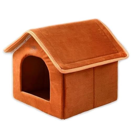 Tragbare Hundehütte, Haustierzaun-Schlupfhütte for Haustiere, Welpen, Kätzchen, Kaninchen, Haustierkiste for den Innenbereich, Katzenkäfige for den Innenbereich(Brown,43x37x43cm) von AD-BCrbgen