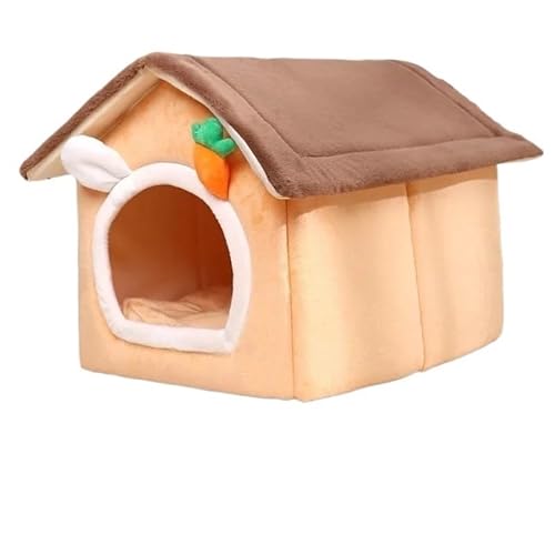 Tragbare Hundehütte, Haustierzaun-Schlupfhütte for Haustiere, Welpen, Kätzchen, Kaninchen, Haustierkiste for den Innenbereich, Katzenkäfige for den Innenbereich(Brown,L 52x43x43CM) von AD-BCrbgen