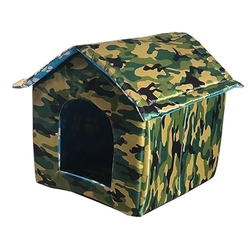 Tragbare Hundehütte, Haustierzaun-Schlupfhütte for Haustiere, Welpen, Kätzchen, Kaninchen, Haustierkiste for den Innenbereich, Katzenkäfige for den Innenbereich(Camouflage green 1,L (43X40X42)) von AD-BCrbgen