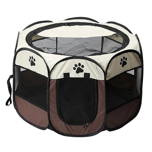 Tragbare Hundehütte, Haustierzaun-Schlupfhütte for Haustiere, Welpen, Kätzchen, Kaninchen, Haustierkiste for den Innenbereich, Katzenkäfige for den Innenbereich(Coffee,72 72 45cm) von AD-BCrbgen