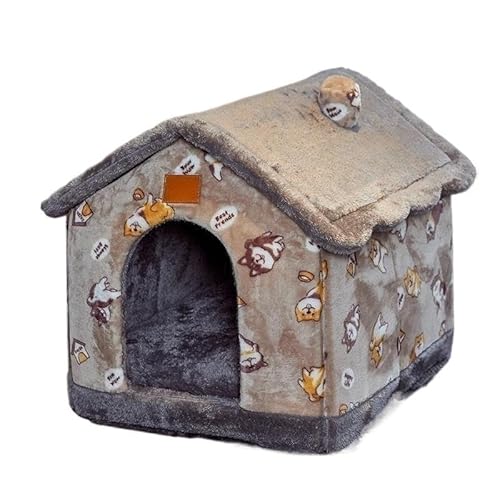 Tragbare Hundehütte, Haustierzaun-Schlupfhütte for Haustiere, Welpen, Kätzchen, Kaninchen, Haustierkiste for den Innenbereich, Katzenkäfige for den Innenbereich(Coffee,L 53x46x43cm) von AD-BCrbgen