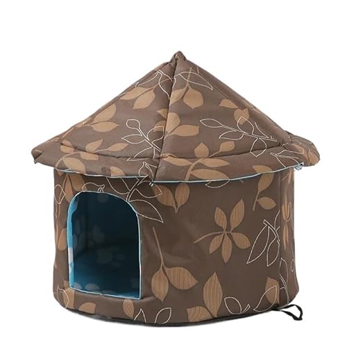 Tragbare Hundehütte, Haustierzaun-Schlupfhütte for Haustiere, Welpen, Kätzchen, Kaninchen, Haustierkiste for den Innenbereich, Katzenkäfige for den Innenbereich(CoffeeLeaf,L 45x41) von AD-BCrbgen