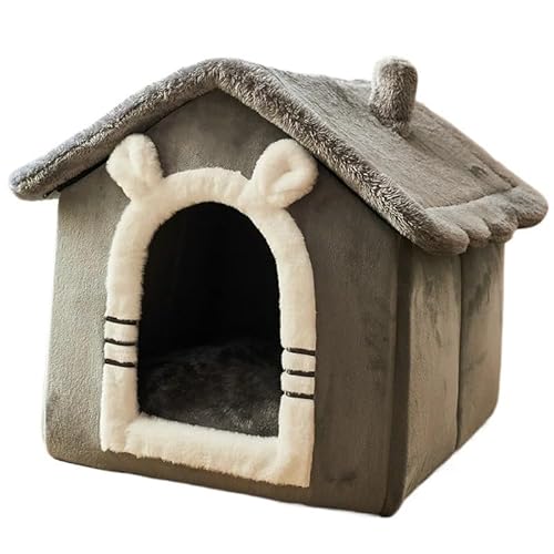 Tragbare Hundehütte, Haustierzaun-Schlupfhütte for Haustiere, Welpen, Kätzchen, Kaninchen, Haustierkiste for den Innenbereich, Katzenkäfige for den Innenbereich(Dark grey,L 53x46x43cm) von AD-BCrbgen