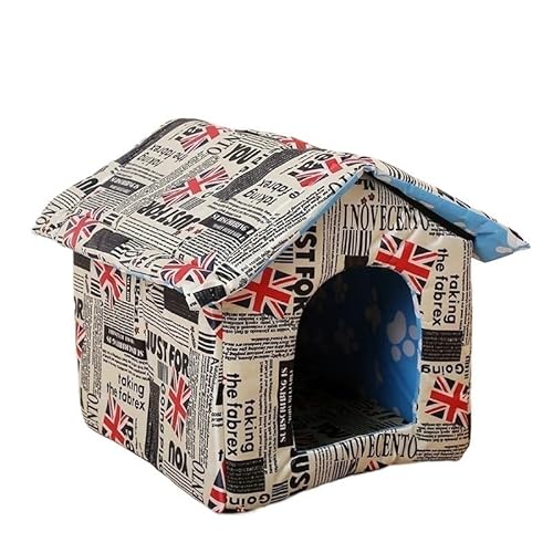 Tragbare Hundehütte, Haustierzaun-Schlupfhütte for Haustiere, Welpen, Kätzchen, Kaninchen, Haustierkiste for den Innenbereich, Katzenkäfige for den Innenbereich(England,L (43X40X42)) von AD-BCrbgen